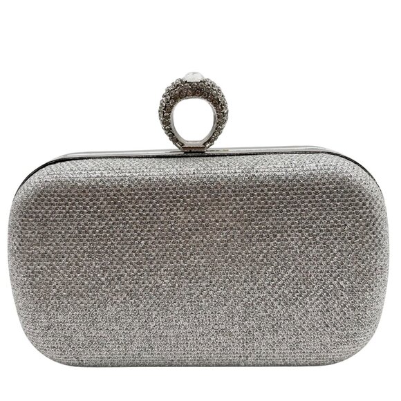 Expressions New York Silver Rhinestone Clutch - Picture 1 of 10